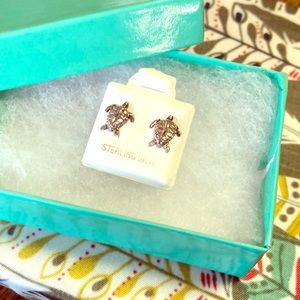 Small sterling silver sea turtles